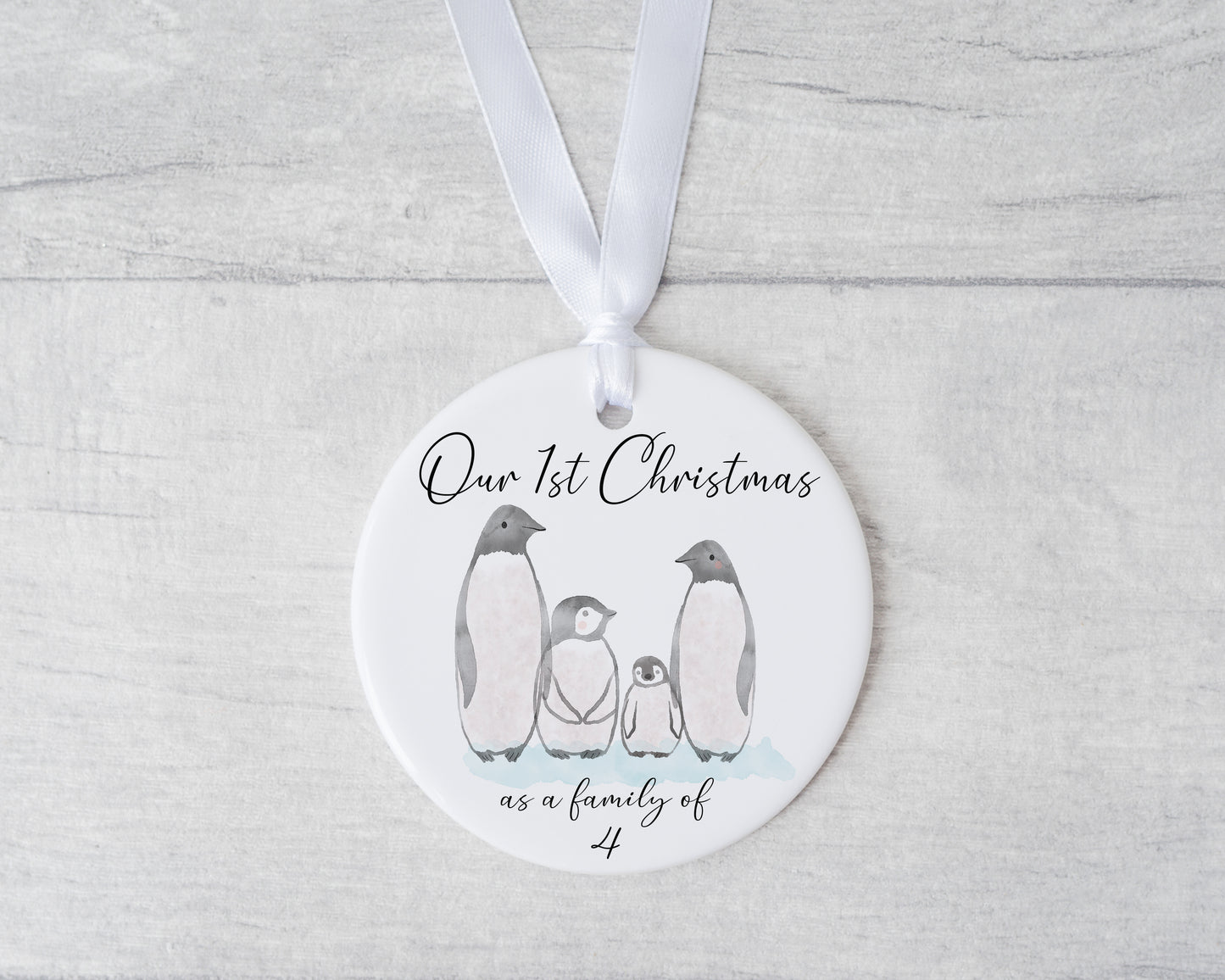 1st Christmas as a family of 4, Penguin design