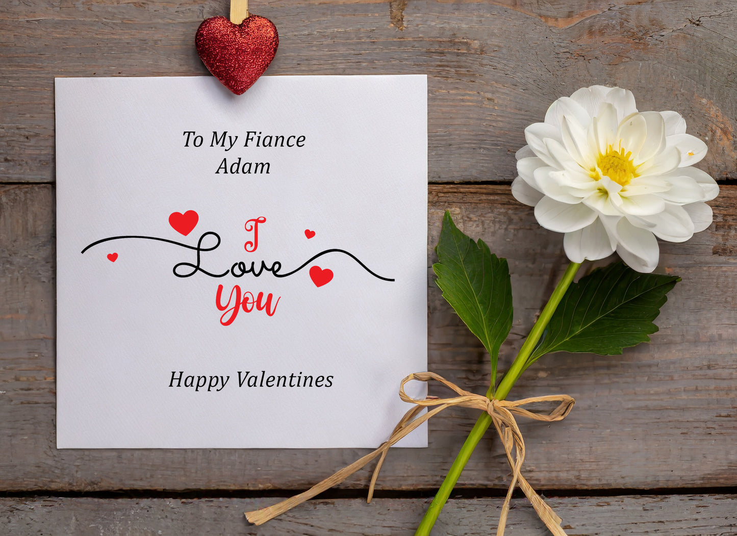 I Love You, Valentine Card - personalised - Girlfriend, boyfriend, fiance, Wife etc