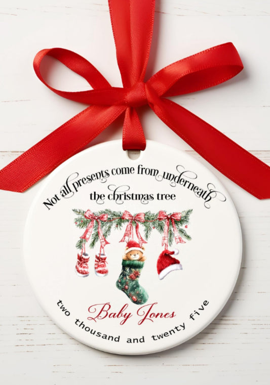 New Baby Announcement Christmas Decoration