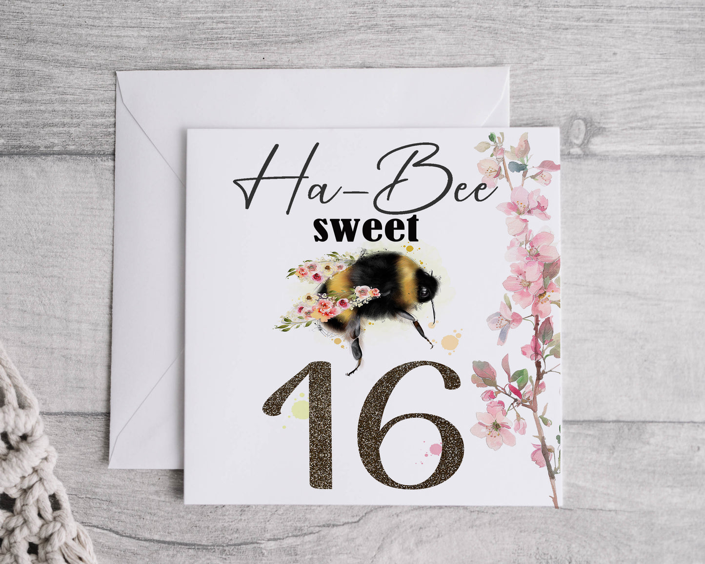 Sweet 16 Birthday Card - Bee design