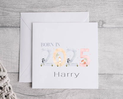 Born In 2025 New Baby Greeting Card