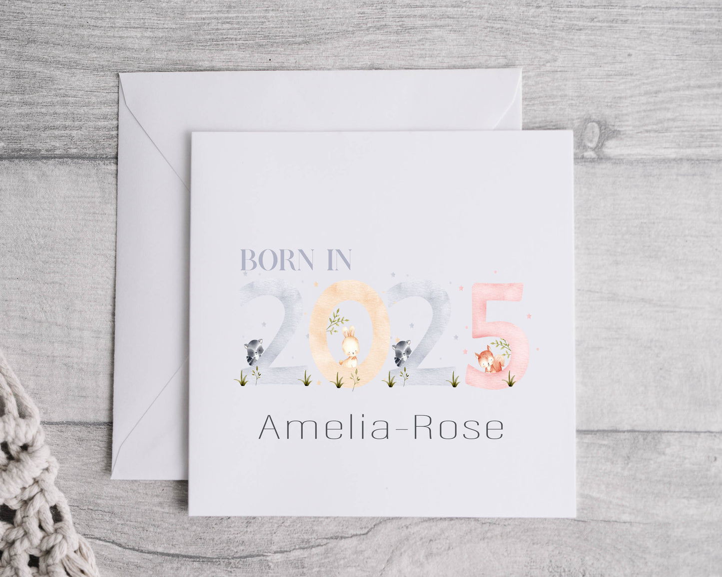 Born In 2025 New Baby Greeting Card