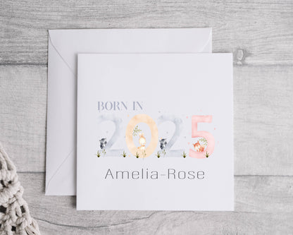 Born In 2025 New Baby Greeting Card