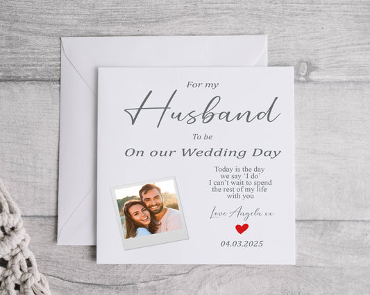 On Our Wedding Day Card - Personalised Husband to be, Wife to be