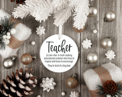 Teacher Gifts, Christmas tree ornament, Definition of a teacher