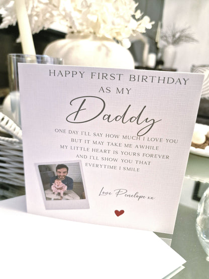 First Birthday as my Daddy/mummy Card with photo