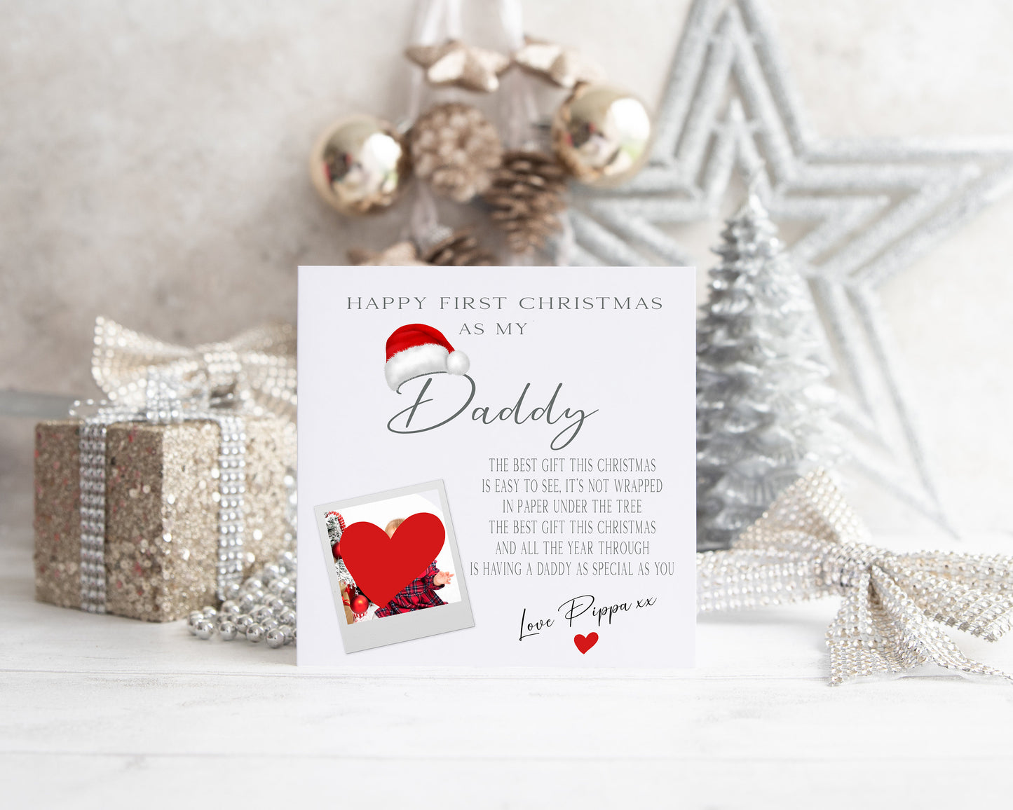 First Christmas as my Daddy/mummy/Nanny etc. Card with photo