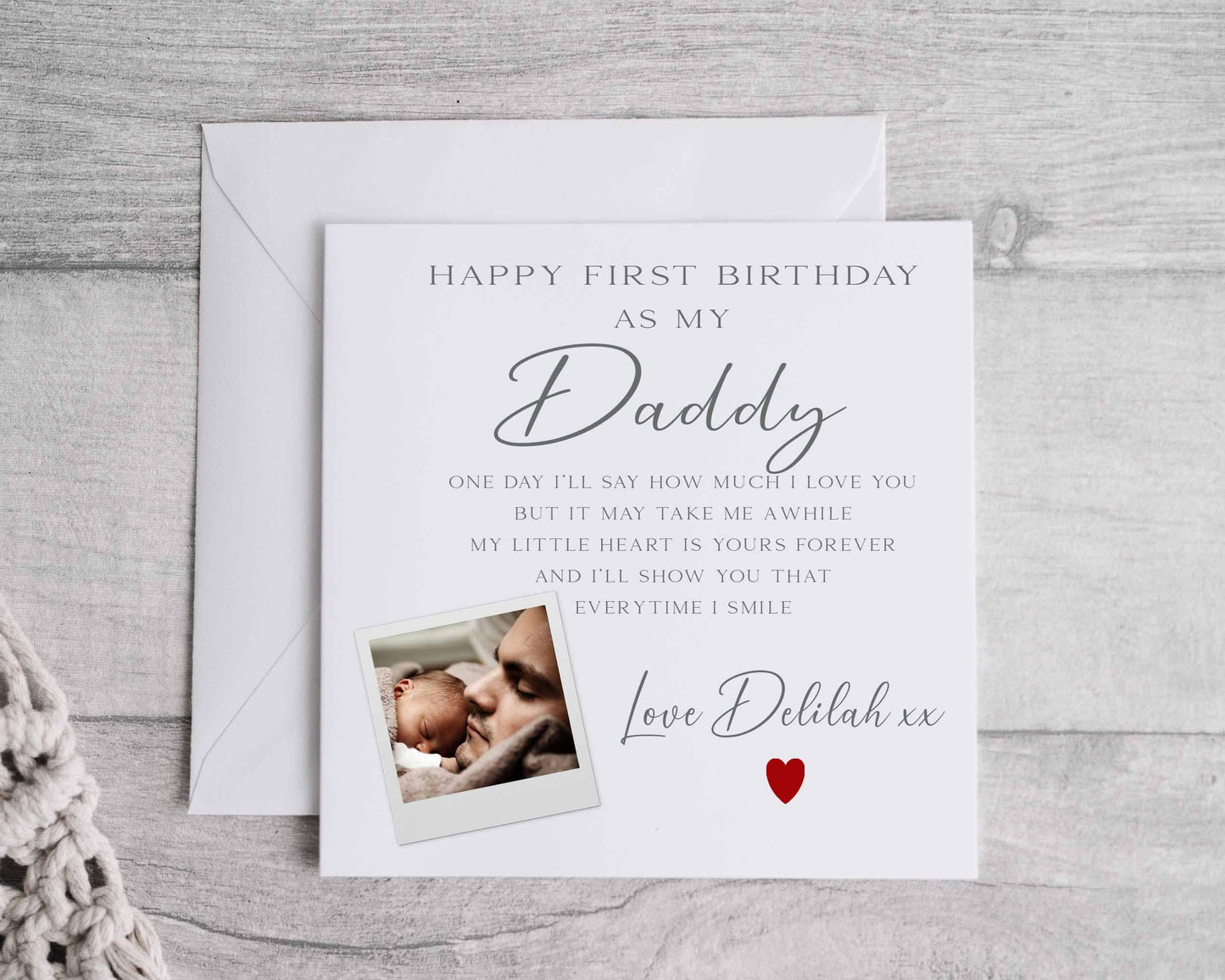 First Birthday as my Daddy/mummy Card with photo