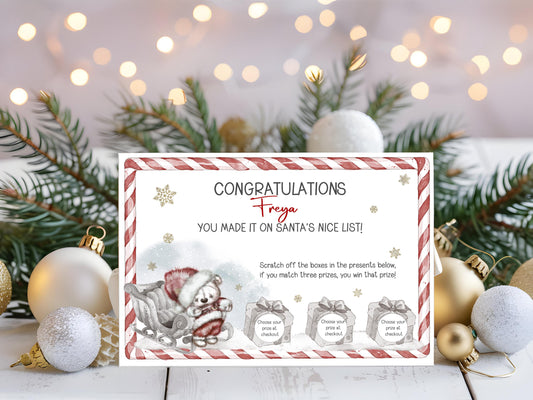 Childs Personalised Christmas Card in 2 sizes - Interactive fun