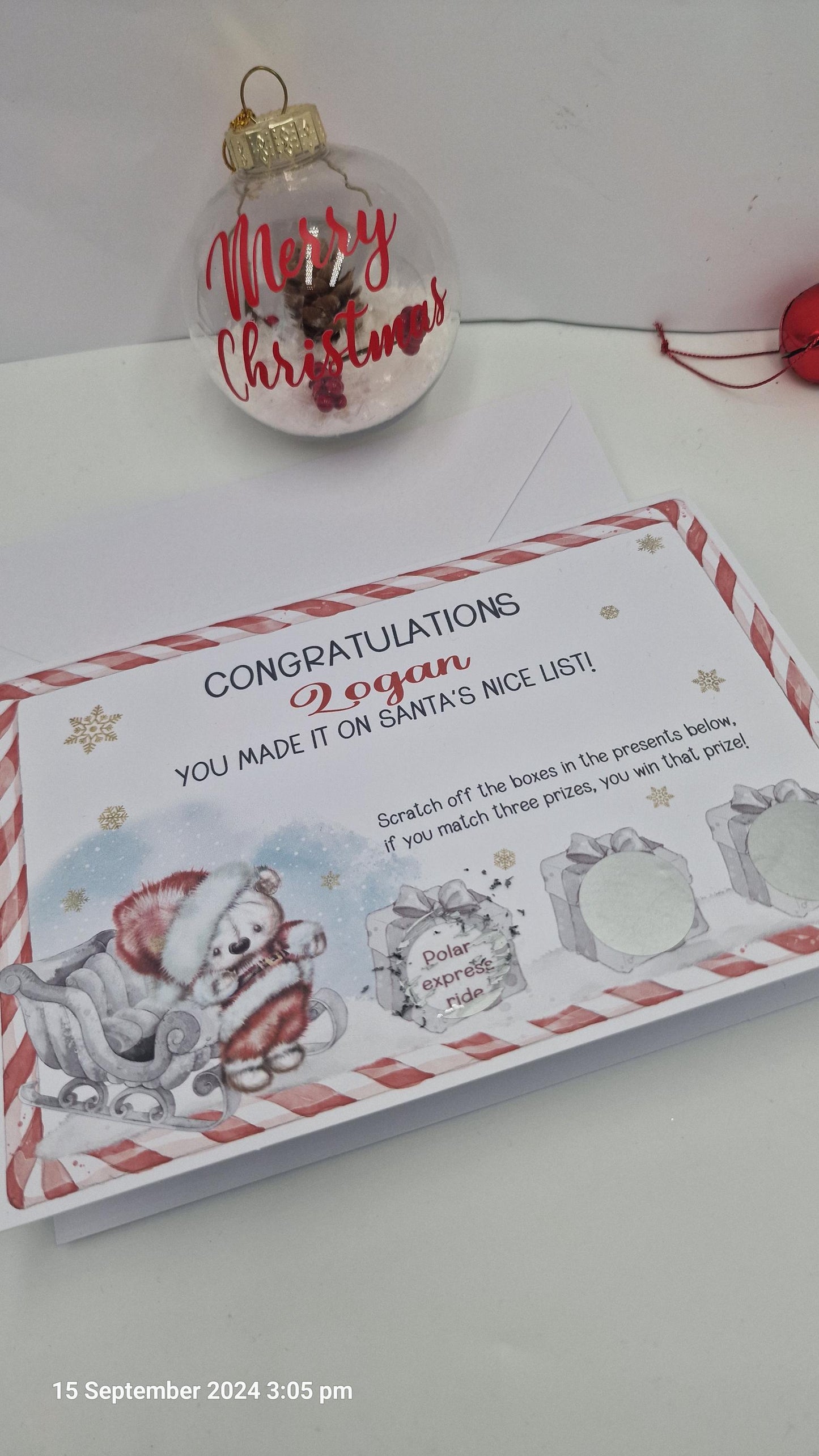 Childs Personalised Christmas Card in 2 sizes - Interactive fun