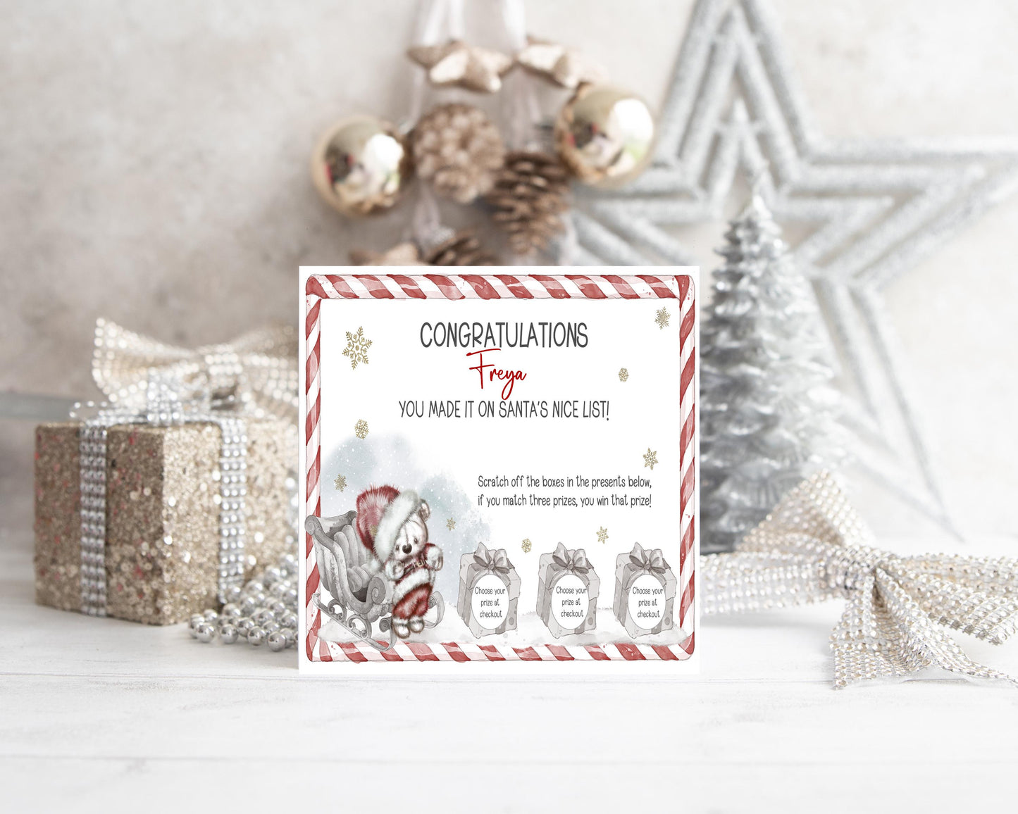 Childs Personalised Christmas Card in 2 sizes - Interactive fun